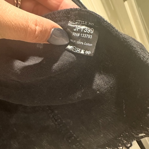 POL Black/ Gray Corduroy Jacket Cropped Frey Hem Distressed NWT - Picture 5 of 6